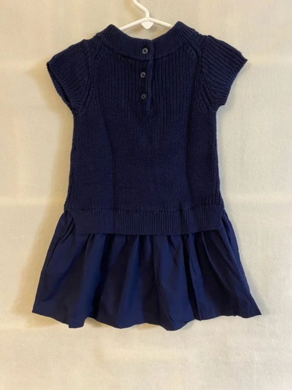 Janie & Jack 2T navy blue cotton drop waist sweater dress